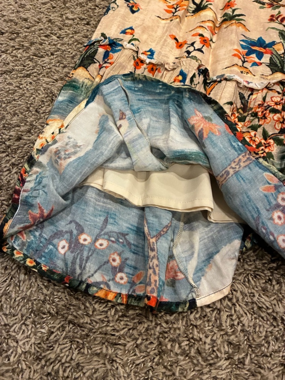 Vineet Bahl Anthropologie Swan Lake Midi Skirt Floral Nature Pockets Unique 425 - Picture 9 of 16